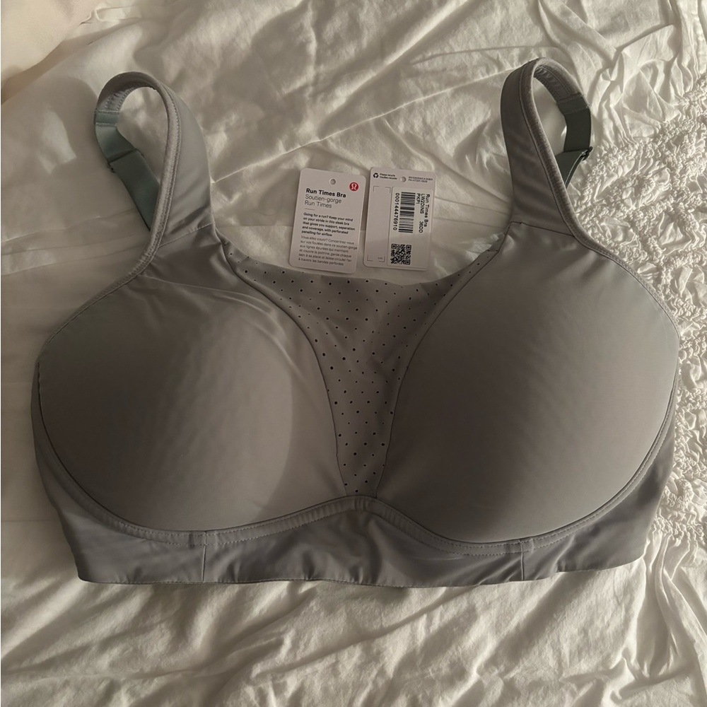 Lululemon Run Times Bra 36DD Jade Grey